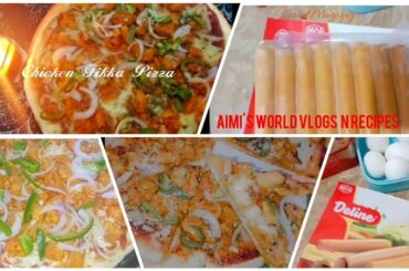 No-Oven Homemade Chicken Tikka Pizza || Morning To Lunch Routine