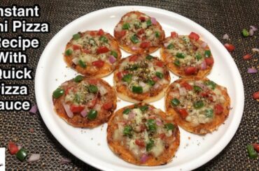 Instant Mini Pizza Recipe | Pizza Recipe | Pizza Sauce Recipe | Suji/Sooji Pizza Recipe | FOODIESTAN
