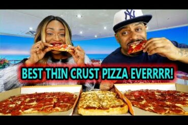 MY FIRST PEPPERONI PIZZA MUKBANG! LITTLE CAESARS NEW THIN CRUST PIZZA!