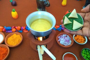 Miniature Samosa | Miniature Cooking | Onion Samosa | Mini Food | Tiny Samosa