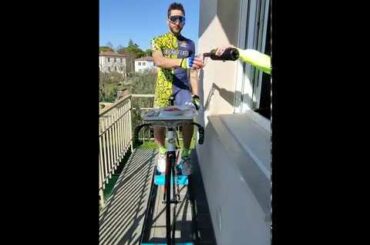 how to dispose of what you eat? Bike, Spaghetti, Wine, Woman, training on the rollers,