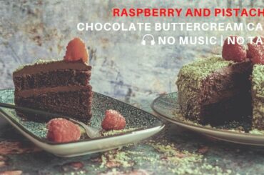 ASMR Cooking: Raspberry and Pistachio Buttercream Cake | No Music |  No Talk