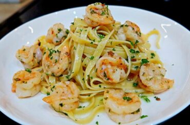 Easy Shrimp Scampi Recipe with Fettuccini