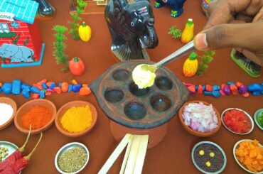 Instant Rava Appam | Onion Chutney | Miniature Cooking | How to make Instant Appe | Mini Food