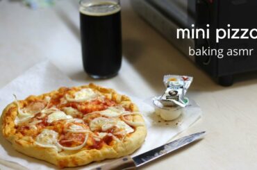 [eng/kr] Baking Simple Pizza From Scratch in my Mini Oven | Cooking ASMR | College Student in Korea