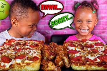 LAYLA PASSING GAS PRANK ON JUJU + DEEP DISH PIZZA & CHICKEN WINGS (PIZZA MUKBANG) | QUEEN BEAST