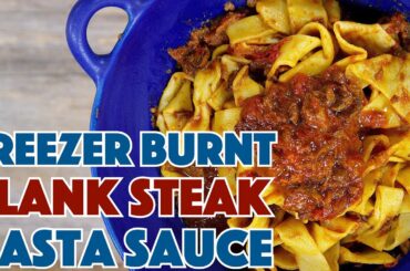 🥫 Stuff In Our Cupboard Freezer Burnt Flank Steak Pasta #stayhome #withme‬