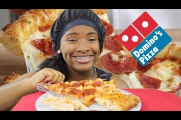 Dominos Pizza Mukbang! Pineapple and Pepperoni