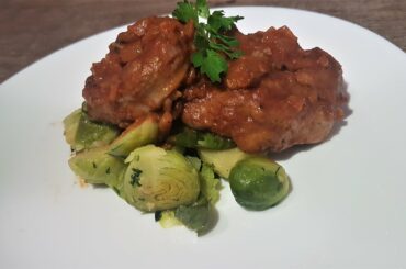 PORK OSSIBUCHI with Sautéed Brussels Sprouts