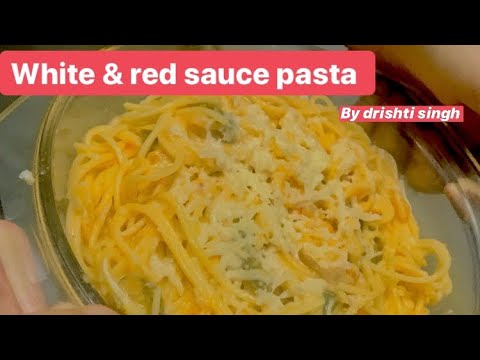 White and red sauce pasta | mix sauce pasta | Easy to make Italian style pasta with indian twist White and red sauce pasta | mix sauce pasta | Easy to make Italian style pasta with indian twist
