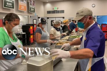 Thousands line up at food banks as unemployment claims rise