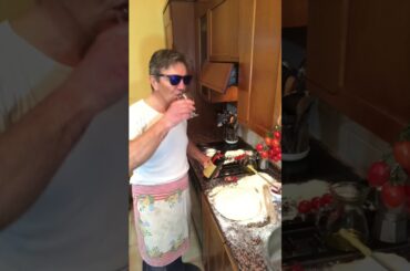 Quarantine #StayHome Cooking Italian Pizza Singing That’s Amore Dean Martin Coronavirus Isolation