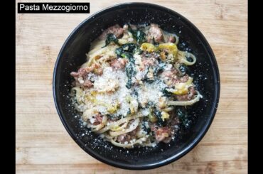 Pasta Mezzogiorno | TRADITIONAL Italian dish with Sausage, Spicy Peppers, and Kale