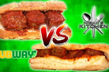 SUBWAY MEATBALL SUB vs HOMEMADE - Italian Herbs and Cheese Bread Recipe!