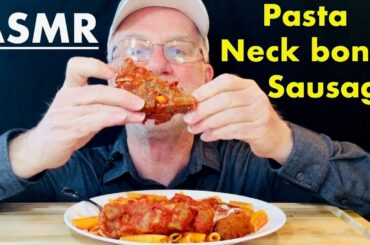 ASMR EATING PASTA & NECK BONES & SAUSAGE - ITALIAN DINNER - It's All Good ASMR
