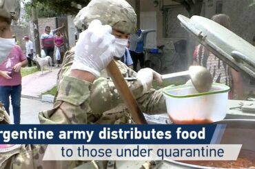 Argentine army distributes food to those under quarantine
