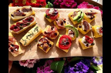 Polenta bruschetta is an ideal starter, a complement to wine and a light snack!