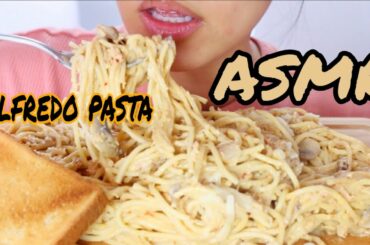 ASMR CHEESY ALFREDO PASTA Collab w/ Italian ASMR Eating Mukbang 먹방 Satisfying Eating SOUNDS 먹는