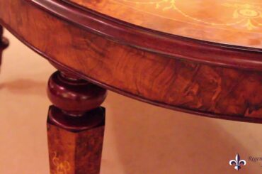 Stunning Burr Walnut Oval Marquetry Bespoke Dining Table