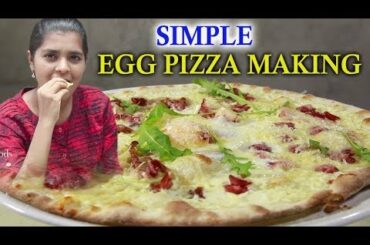 EGG Omelette PIZZA Recipe | How to make EGG PIZZA | Street Food | Telugu World