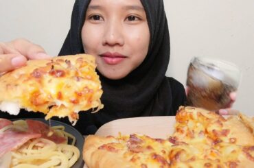 PIZZA HUT MY BOX WITH CARBONARA PASTA THROUGH FOODPANDA | EATING SHOW | MUKBANG MALAYSIA