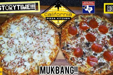 California Pizza Kitchen Mukbang|STORYTIME!!!