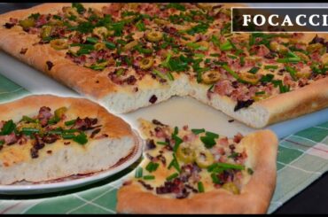 FOCACCIA BREAD RECIPE | FOCACCIA WITH HAM, OLIVES, PARMESAN CHEESE, ONION & GARLIC | Super Marie