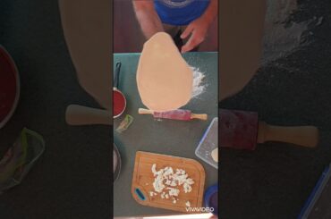 Lockdown recipes #8 Italian woodfired pizza,  done with a frying pan and a blow torch.