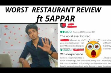 Worst Restaurant Reviews | ft 5APPAR | SARAV CHENNAITE
