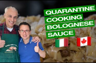 Quarantine cooking in Italy, making traditional Bolognese pasta sauce