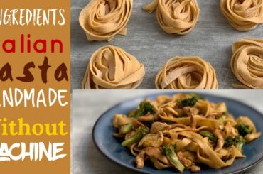 2 Ingredients Pasta - Without machine, Pasta Recipe, Homemade Tagliatelle Pasta, Handmade Pasta