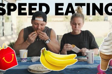 Try To Eat In ONE SECOND Challenge (Speed Eating) // BATTLE OF THE SEXES
