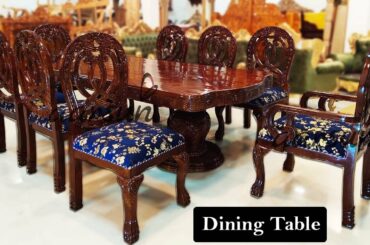 #236 ROYAL 8 SEATER DINING TABLE & CHAIR SET | DINNER TABLE DESIGN @Aarsun - Crafted in India