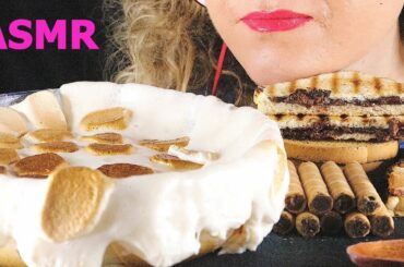 ASMR MUKABANG ITALY Baked S' mores , Toasties Nutella, Choco Rolls | Real Eating Sound | MARETTAASMR