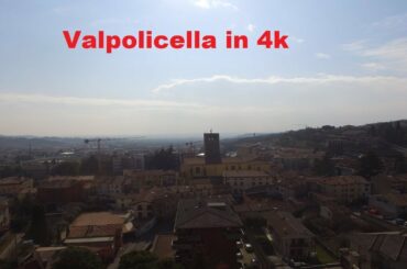 Overwiew in 4k with a Drone in Italy. Valpolicella and Dolomiti