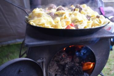 Backcarden camp and cook on lockdown. Bushcraft cooking . Hot tent. Woodburning stove.
