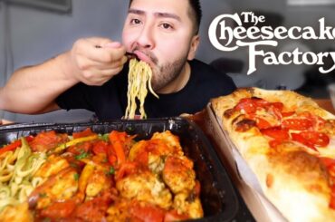 CHEESECAKE FACTORY PEPPERONI PIZZA + JAMBALAYA PASTA MUKBANG