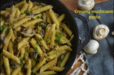 Creamy and garlicky mushroom pasta | Italian food |  Keerthana Cooks