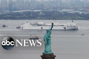 USNS Comfort, food lines, goats roam the streets: The Week in Photos