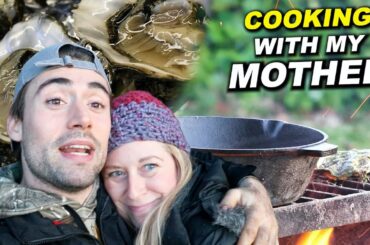 Home in CANADA Cooking Outdoors with MY MOM | Grilling FRESH Oysters Over Fire (I Really Miss Her)