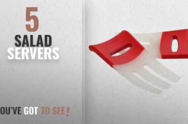 Top 10 Salad Servers [2018]: Dexas Mixing Salad Hands Set of 2 Pcs Red