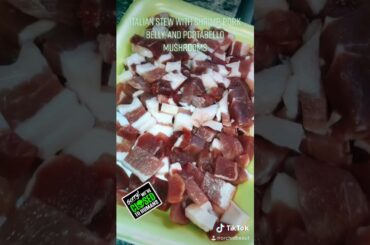 Italian stew with Shrimp, pork belly and portobello mushrooms