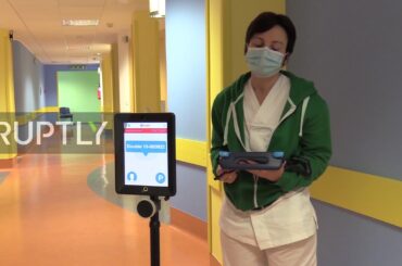 Italy: Robot helping Lombardy hospital health workers amid coronavirus emergency