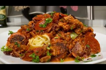 Pasta Napolitana | Ultimate Meat Lovers 5 Meat Pasta Recipe