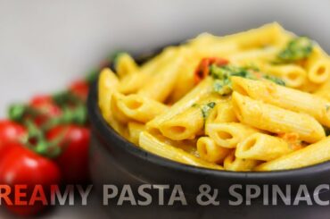Creamy curry pasta with spinach - Simple dinner recipe