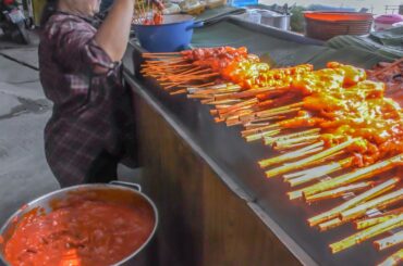 Thailand Street Food. Meat, Seafood, Pad Thai and Fried Food at 'Lock Tien Food Court', Phuket