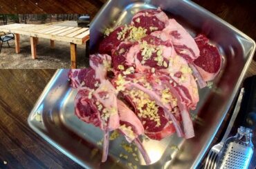 Italian Style Lamb Chops and Fresh Linguine with Garlic and Anchovies