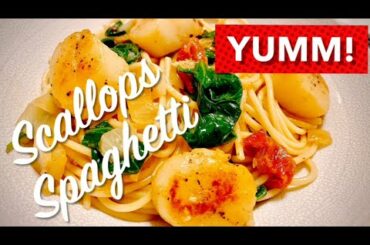 เสนียดปลายจวัก👩🏻‍🍳: Scallops Spaghetti | Italian Dinner Recipe | beehinthekitchen วิธีทำสปาเกตตี้