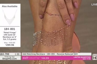 Stefano Oro "Petali Fringe" 14K Gold 9" Anklet w/ 1" Extender, 3.2 grams | Stefano Oro Italian J...