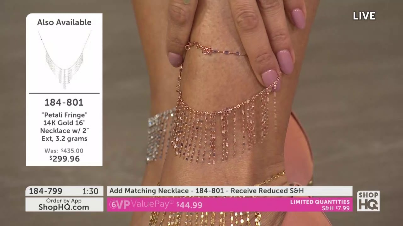 Stefano Oro "Petali Fringe" 14K Gold 9" Anklet w/ 1" Extender, 3.2 grams | Stefano Oro Italian J… Stefano Oro "Petali Fringe" 14K Gold 9" Anklet w/ 1" Extender, 3.2 grams | Stefano Oro Italian J...